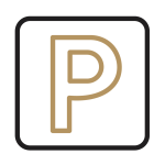 An icon of a parking sign